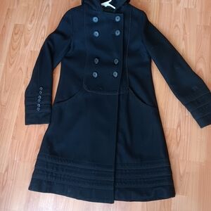 Wesc Wool Blend Coat Hoodie  In Black Pockets Whimsygoth Black Fairy Size Small